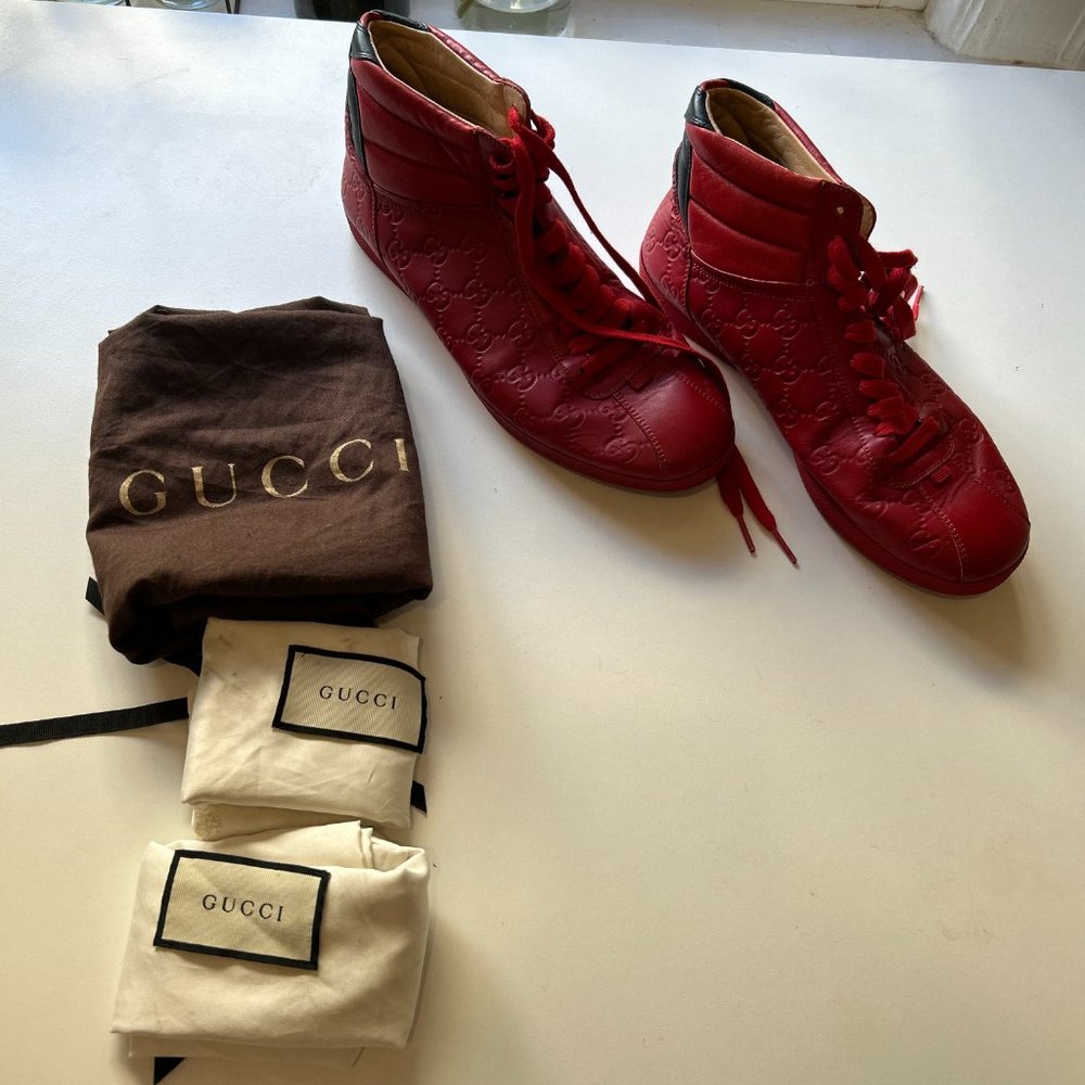 Gucci Signature High-top Sneaker - Hibiscus Red Gucci Signature Men - Picture 4 of 8